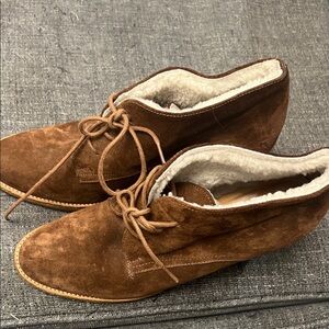 Ralph Lauren Purple Label Brown Suede Heeled Boots